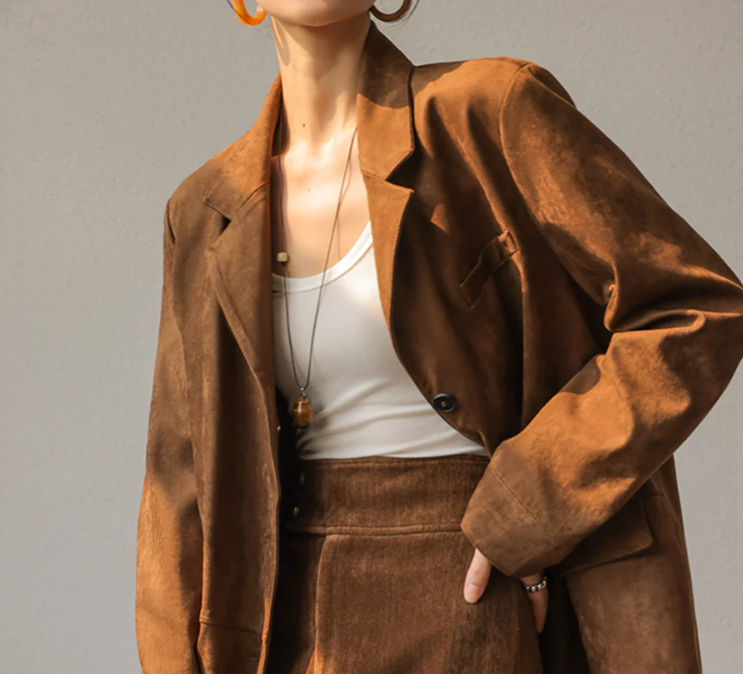 Siena | Eleganter Blazer aus Wildlederimitat für Frauen
